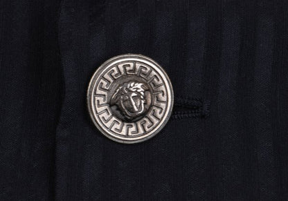GIANNI VERSACE Wool Silk Shadow Stripe Jacket Navy Size 54