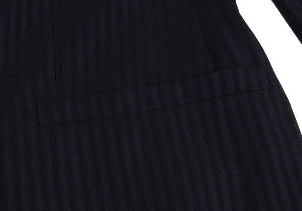 GIANNI VERSACE Wool Silk Shadow Stripe Jacket Navy Size 54