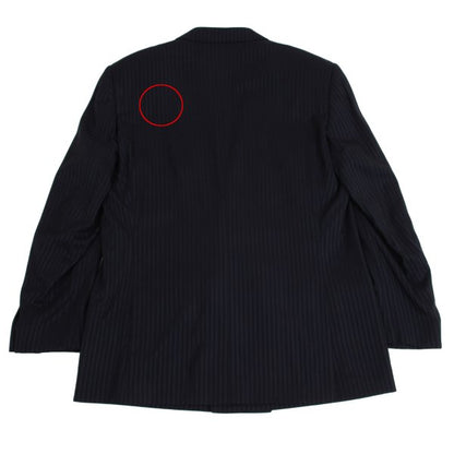 GIANNI VERSACE Wool Silk Shadow Stripe Jacket Navy Size 54