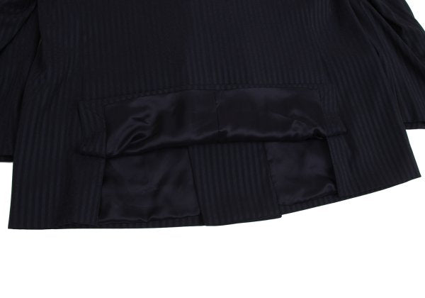 GIANNI VERSACE Wool Silk Shadow Stripe Jacket Navy Size 54