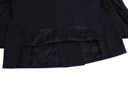 GIANNI VERSACE Wool Silk Shadow Stripe Jacket Navy Size 54