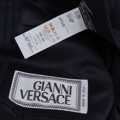 GIANNI VERSACE Wool Silk Shadow Stripe Jacket Navy Size 54