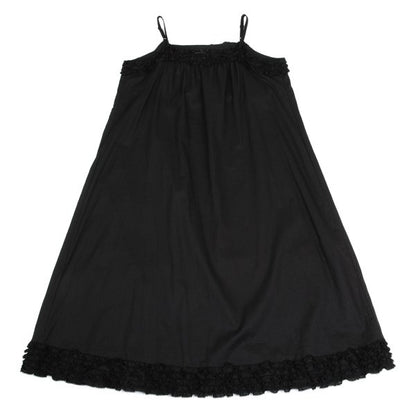 PINK HOUSE Cotton Frill Strap Midi Dress Black Size M