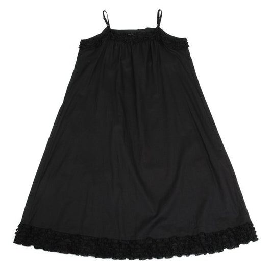 PINK HOUSE Cotton Frill Strap Midi Dress Black Size M