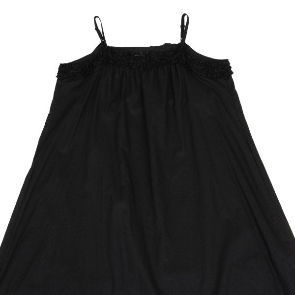 PINK HOUSE Cotton Frill Strap Midi Dress Black Size M