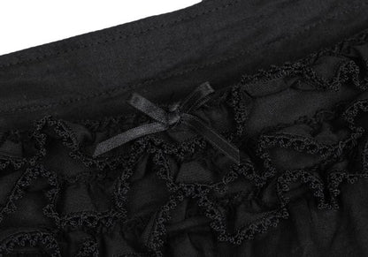 PINK HOUSE Cotton Frill Strap Midi Dress Black Size M