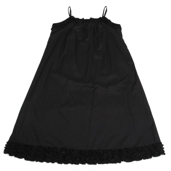 PINK HOUSE Cotton Frill Strap Midi Dress Black Size M