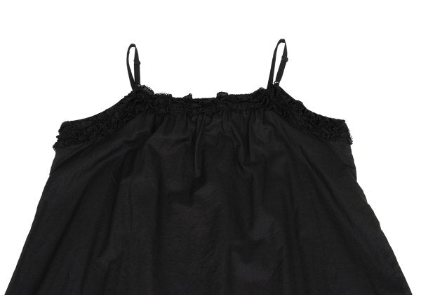 PINK HOUSE Cotton Frill Strap Midi Dress Black Size M