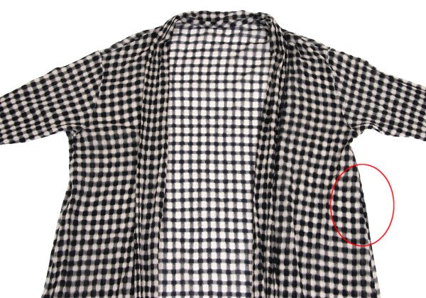 JURGEN LEHL Check Weave Long Cardigan Black & Ivory Size M