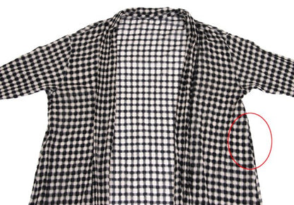 JURGEN LEHL Check Weave Long Cardigan Black & Ivory Size M