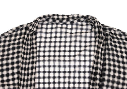 JURGEN LEHL Check Weave Long Cardigan Black & Ivory Size M