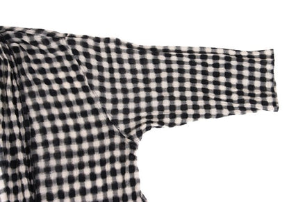 JURGEN LEHL Check Weave Long Cardigan Black & Ivory Size M