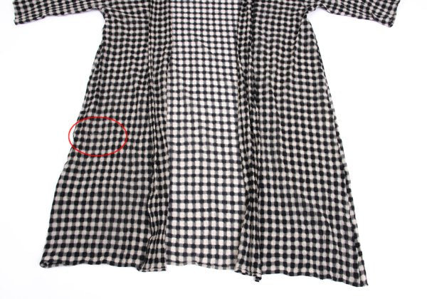 JURGEN LEHL Check Weave Long Cardigan Black & Ivory Size M