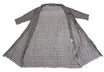 JURGEN LEHL Check Weave Long Cardigan Black & Ivory Size M