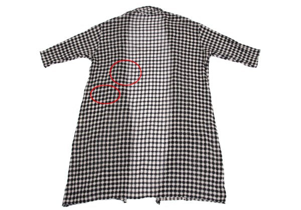 JURGEN LEHL Check Weave Long Cardigan Black & Ivory Size M
