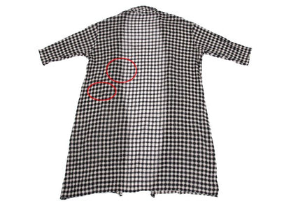 JURGEN LEHL Check Weave Long Cardigan Black & Ivory Size M