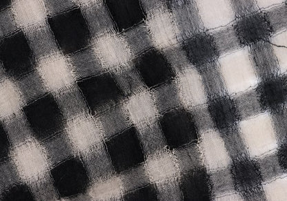 JURGEN LEHL Check Weave Long Cardigan Black & Ivory Size M