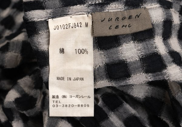 JURGEN LEHL Check Weave Long Cardigan Black & Ivory Size M