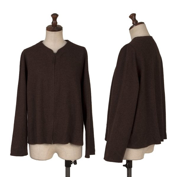 JURGEN LEHL Babaghuri Wool Zip-Up Cardigan Brown Size M