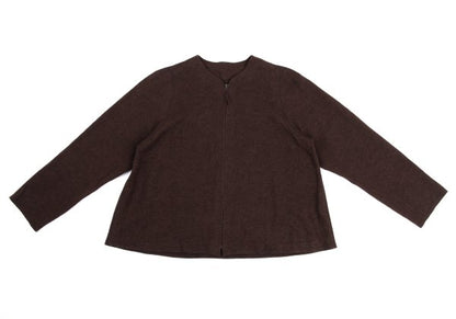 JURGEN LEHL Babaghuri Wool Zip-Up Cardigan Brown Size M