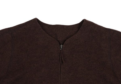 JURGEN LEHL Babaghuri Wool Zip-Up Cardigan Brown Size M