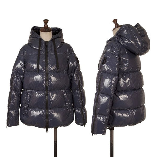 HERNO Coated Zip Down Jacket Navy Size 42