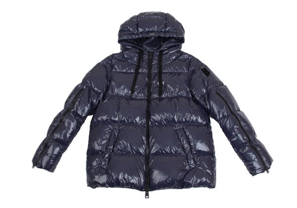 HERNO Coated Zip Down Jacket Navy Size 42