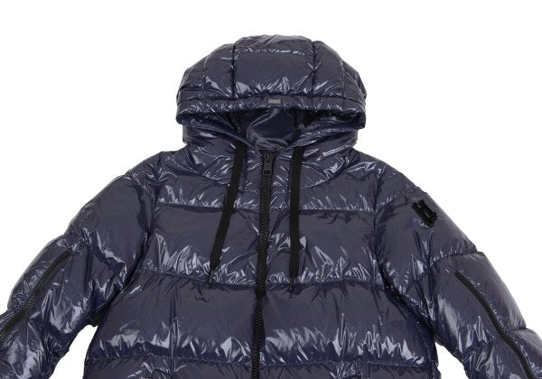 HERNO Coated Zip Down Jacket Navy Size 42