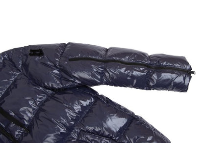 HERNO Coated Zip Down Jacket Navy Size 42