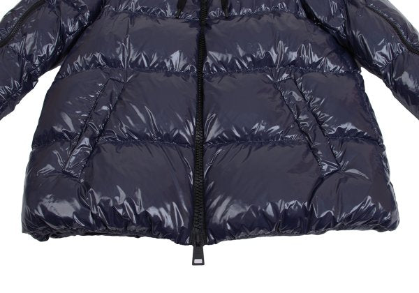 HERNO Coated Zip Down Jacket Navy Size 42