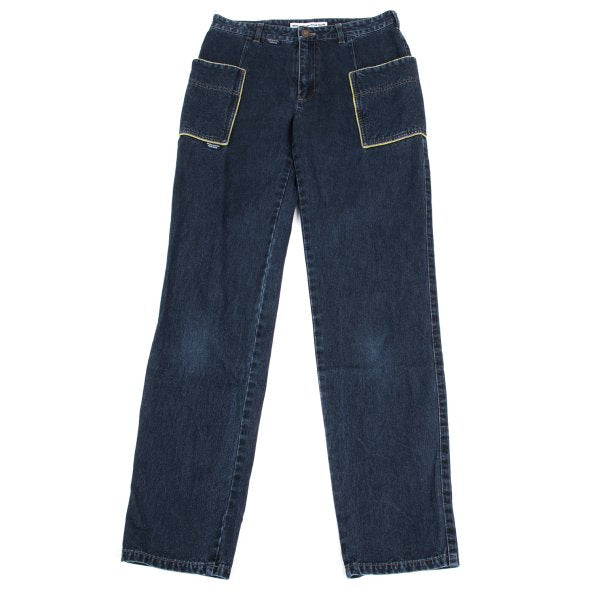 Mademoiselle NON NON Piped Pocket Indigo Blue Jeans Size 28