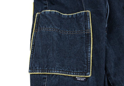 Mademoiselle NON NON Piped Pocket Indigo Blue Jeans Size 28