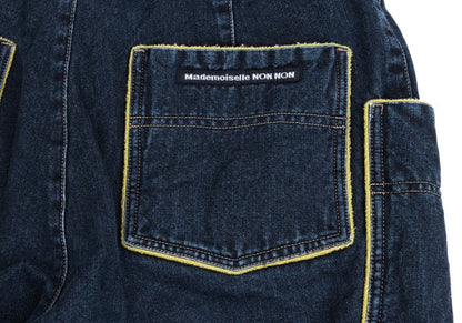 Mademoiselle NON NON Piped Pocket Indigo Blue Jeans Size 28