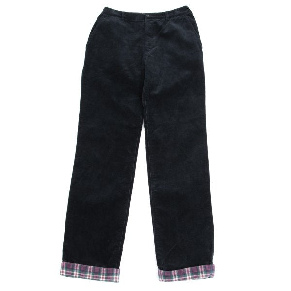 Mademoiselle NON NON Corduroy Checker Pants Navy Size 38M