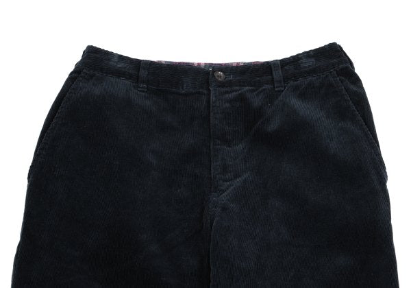 Mademoiselle NON NON Corduroy Checker Pants Navy Size 38M