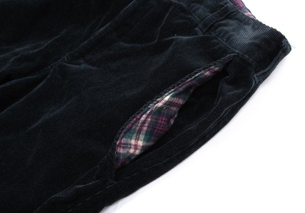 Mademoiselle NON NON Corduroy Checker Pants Navy Size 38M