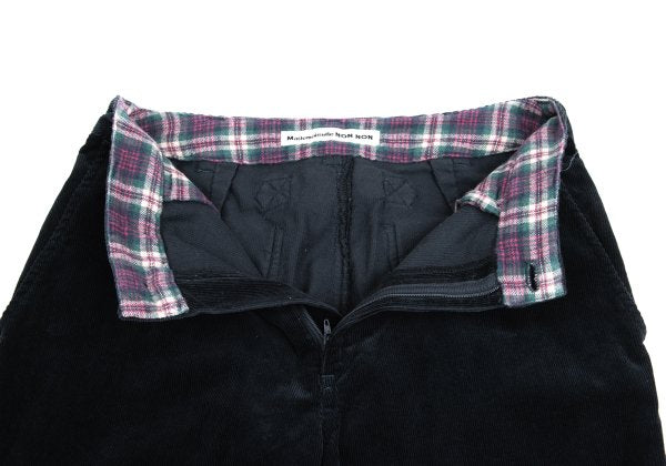 Mademoiselle NON NON Corduroy Checker Pants Navy Size 38M