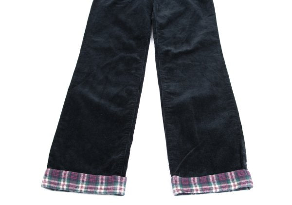 Mademoiselle NON NON Corduroy Checker Pants Navy Size 38M