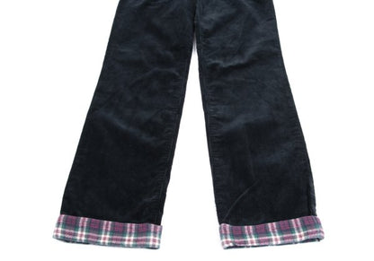 Mademoiselle NON NON Corduroy Checker Pants Navy Size 38M