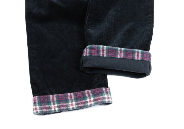 Mademoiselle NON NON Corduroy Checker Pants Navy Size 38M