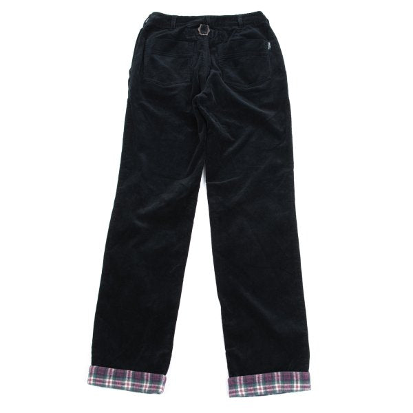 Mademoiselle NON NON Corduroy Checker Pants Navy Size 38M