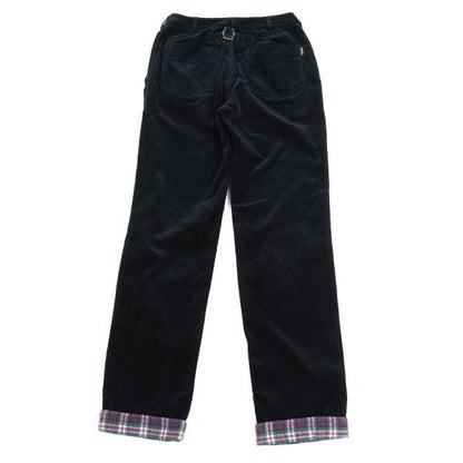 Mademoiselle NON NON Corduroy Checker Pants Navy Size 38M