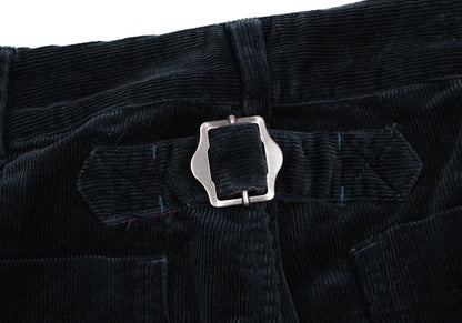 Mademoiselle NON NON Corduroy Checker Pants Navy Size 38M