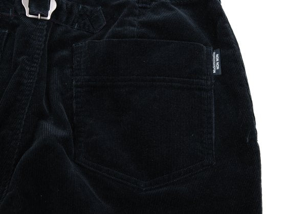 Mademoiselle NON NON Corduroy Checker Pants Navy Size 38M