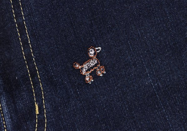 NON NO Animal Embroidered Slim Jeans Indigo Blue Size S