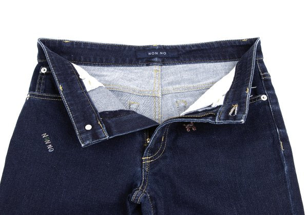 NON NO Animal Embroidered Slim Jeans Indigo Blue Size S