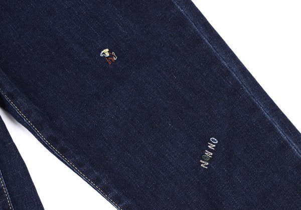 NON NO Animal Embroidered Slim Jeans Indigo Blue Size S