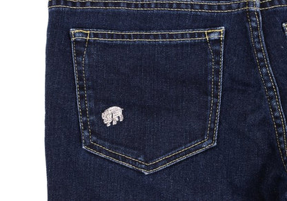 NON NO Animal Embroidered Slim Jeans Indigo Blue Size S