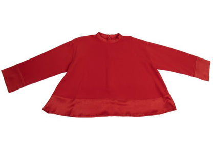 PLAIN PEOPLE Panel Design Flare Blouse Red Size 3