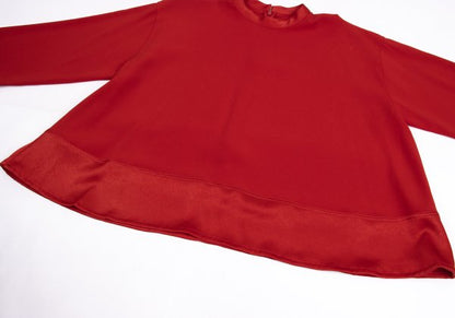 PLAIN PEOPLE Panel Design Flare Blouse Red Size 3